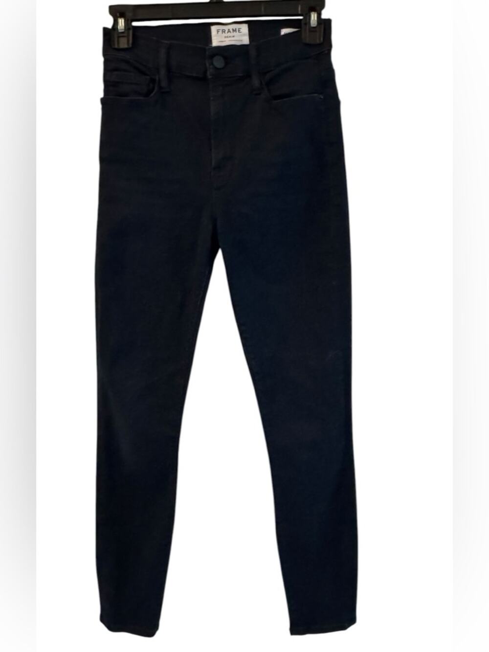FRAME Ali High Rise Cigarette Jeans in Black - Size 25 - Sleek Tailored Fit